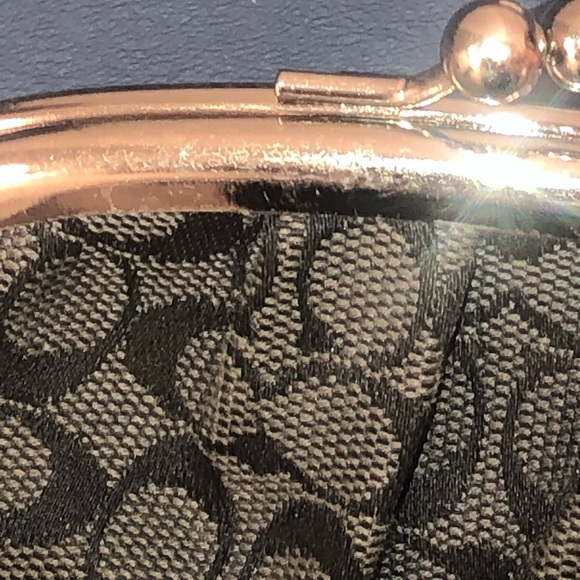 Coach Coin Purse Wallet Kisslock Vtg Jacquard - Picture 3 of 10